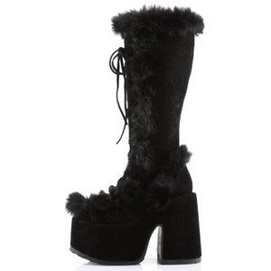 Gothic Platform Heel Suede Knee High Boots